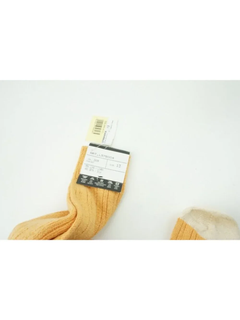 Rubinacci Wheat Yellow Silk Linen Long Dress Socks Sz 13 BRAND NEW